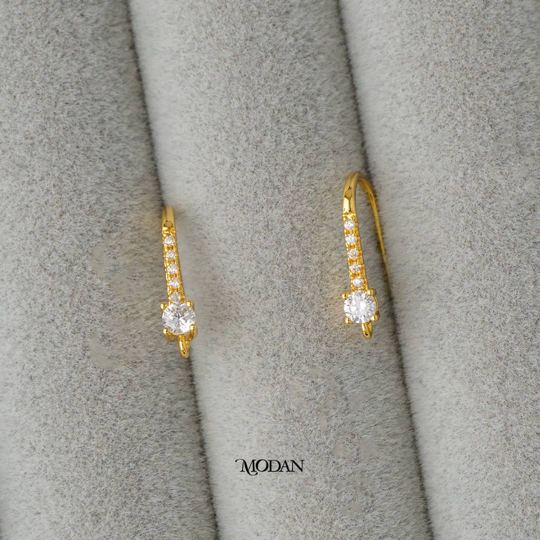 Cubic Zirconia Hooks Earring DIY Earrings Findings Pengait Anting Gantung Unfinished Hypoallergenic Gold Filled