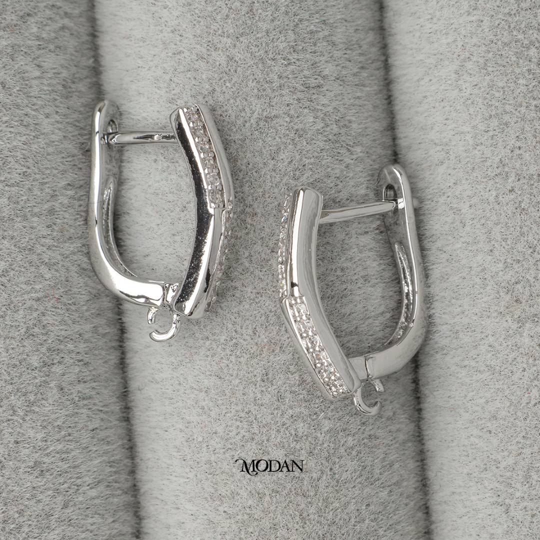 Micro PavedEnglish Lock Earrings DIY Earrings Findings Pengait Anting Bulat Unfinished Hypoallergenic Gold Filled