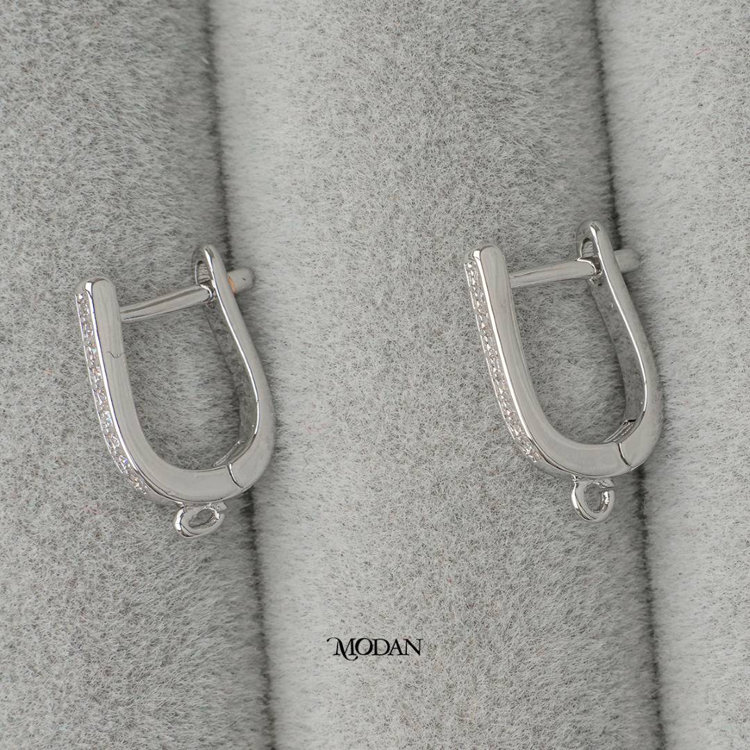 2mm Micro Paved English Lock Earrings DIY Earrings Findings Pengait Anting Elegant Unfinished Hypoallergenic Gold Filled