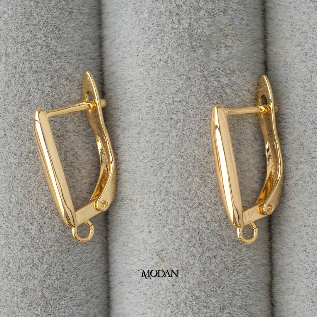 Plain English Lock Earrings DIY Earrings Findings Pengait Anting Classic Unfinished Hypoallergenic Gold Plated