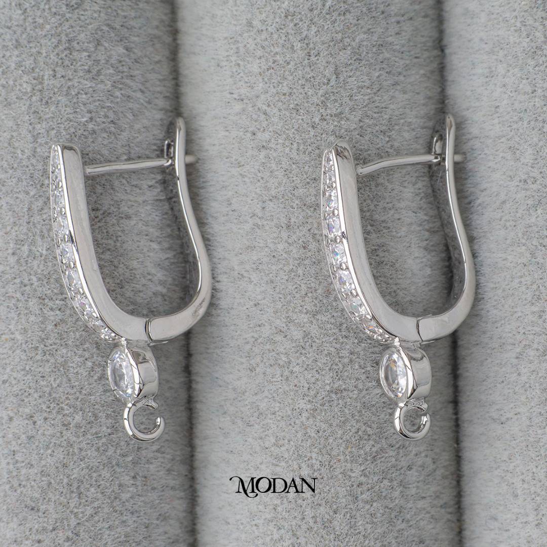 Simple Micro Paved English Lock Earrings DIY Earrings Findings Pengait Anting Elegant Unfinished Hypoallergenic Gold Filled