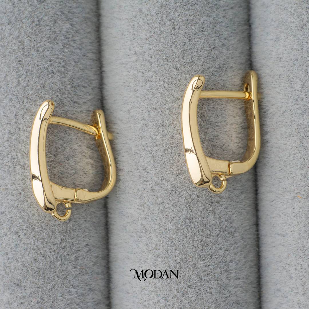 Simple Plain English Lock Earrings DIY Earrings Findings Unfinished Pengait Anting Elegant Hypoallergenic Gold Filled