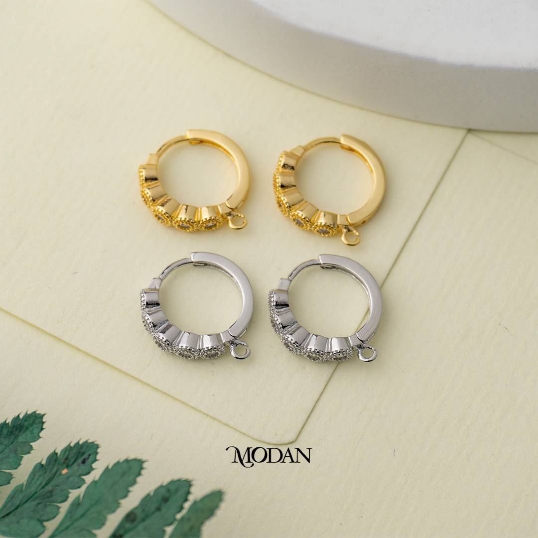 Round Flower Hoop Earrings DIY Earrings Findings Pengait Anting Bulat Unfinished Hypoallergenic Gold Filled