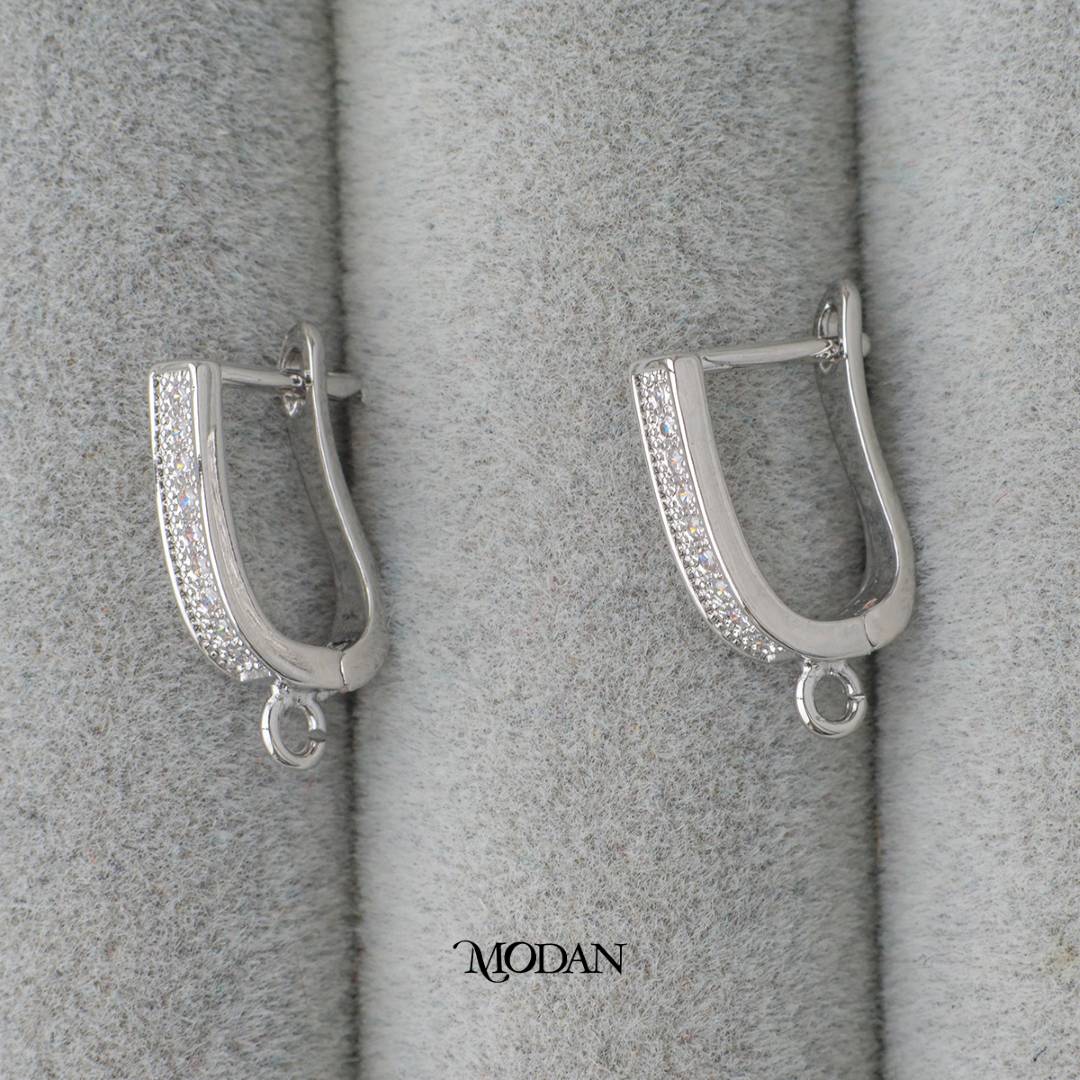 Micro Paved English Lock Earrings DIY Earrings Findings Pengait Anting Elegant Hypoallergenic Gold Filled