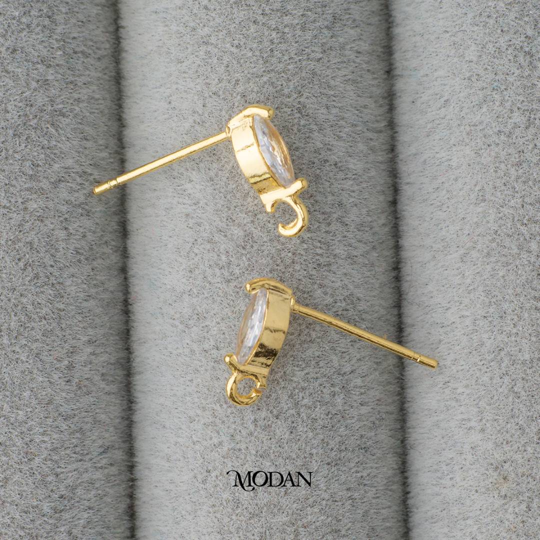 Mini Marquise Stud Earrings DIY Earrings Findings Pengait Anting Unfinished Hypoallergenic Gold Plated