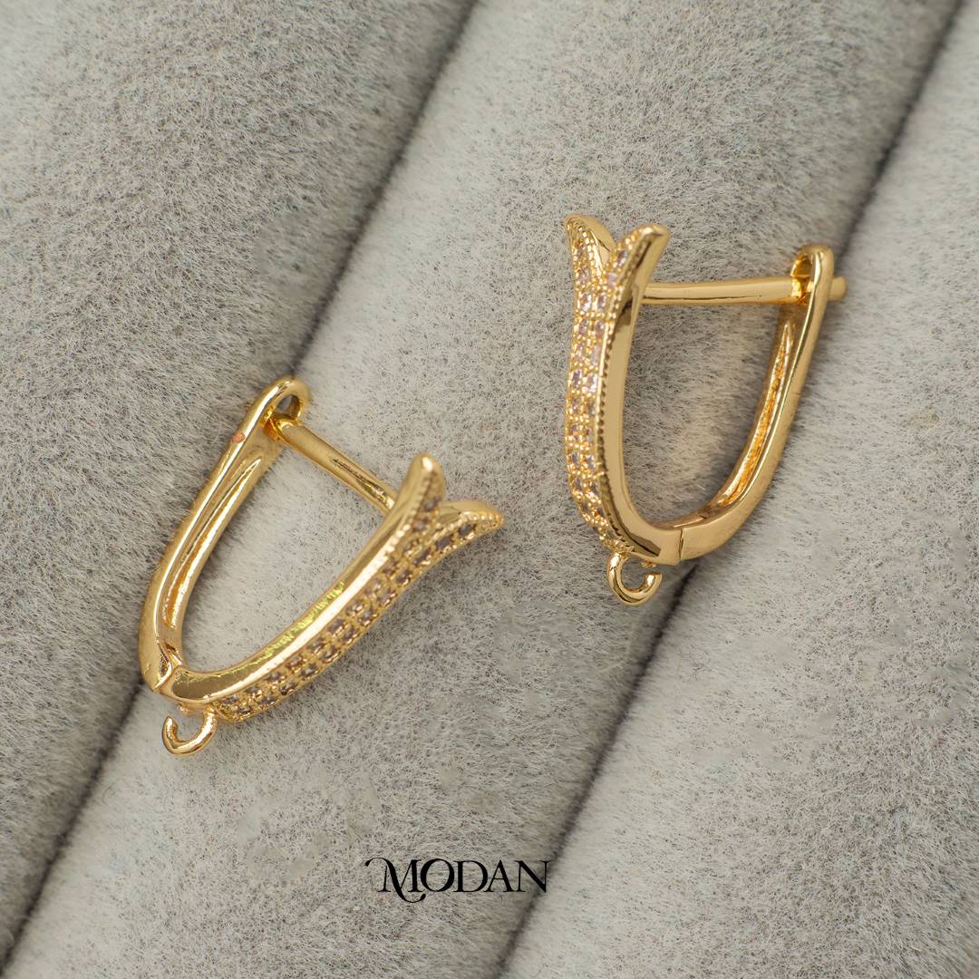 Ocean Whale Tail English Lock Earrings DIY Earrings Findings Pengait Anting Anting Ekor Paus Unfinished Hypoallergenic Gold Filled