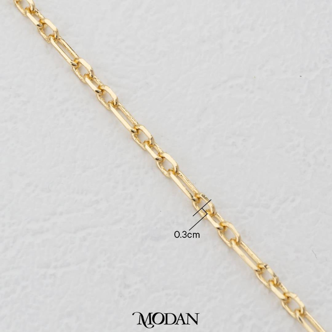 (1 meter) Oval and Rectangular Paper Clip Chain Unfinished DIY Chain Rantai Kalung Gelang Meteran Hypoallergenic Gold Filled