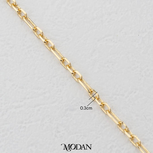 (1 meter) Oval and Rectangular Paper Clip Chain Unfinished DIY Chain Rantai Kalung Gelang Meteran Hypoallergenic Gold Filled