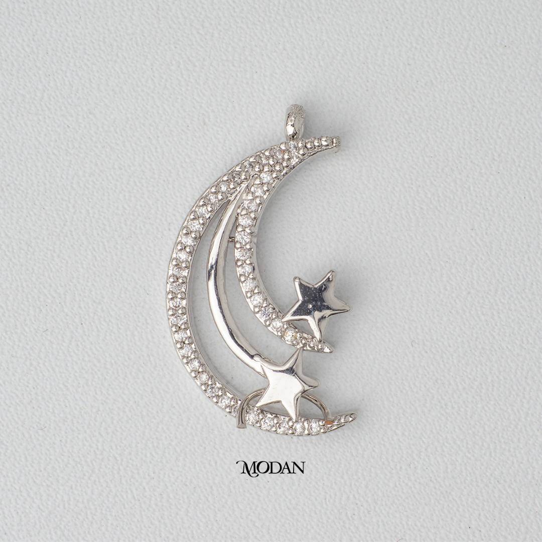 Moon and Star Triple Layer DIY Charm Liontin Bulan Bintang Hypoallergenic Gold Filled