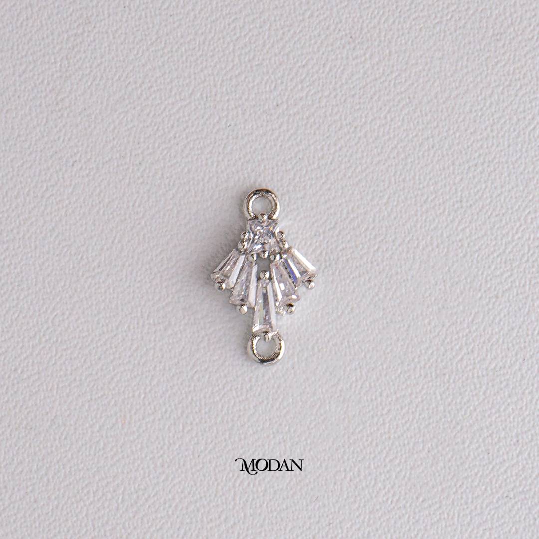 Baguette Dress Mini DIY Connector Liontin Konektor Cubic Zirconia Hypoallergenic Gold Filled