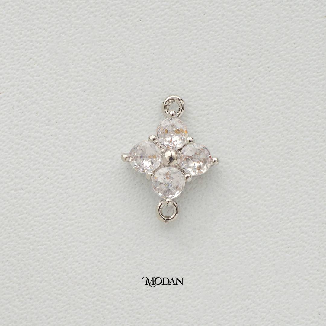 Sparkling Mini Lucky Clover DIY Connector Liontin Konektor Daun Semanggi Hypoallergenic Gold Filled