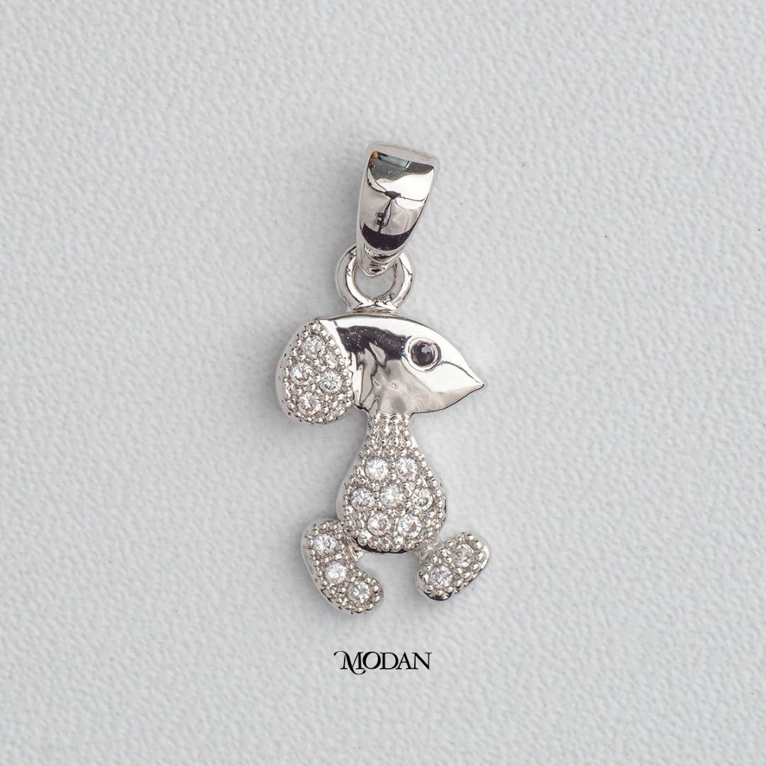 Micro Paved Dog Puppy Pendant DIY Pendant Liontin Anjing Berlian Pasir Hypoallergenic Gold Filled