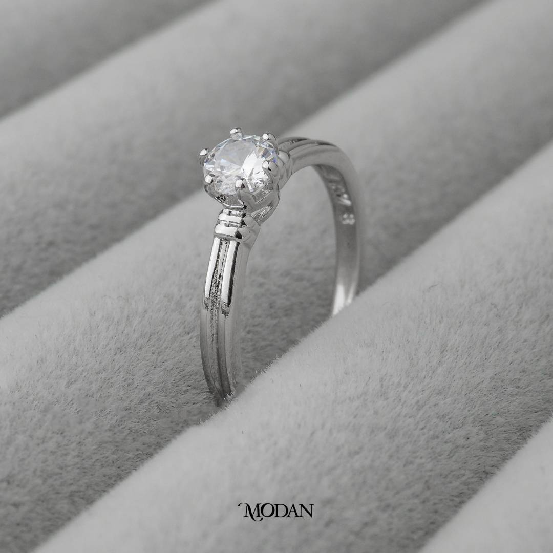 Minimalist Solitaire Wedding Ring Cincin Simple Minimalist Hypoallergenic Gold Plated