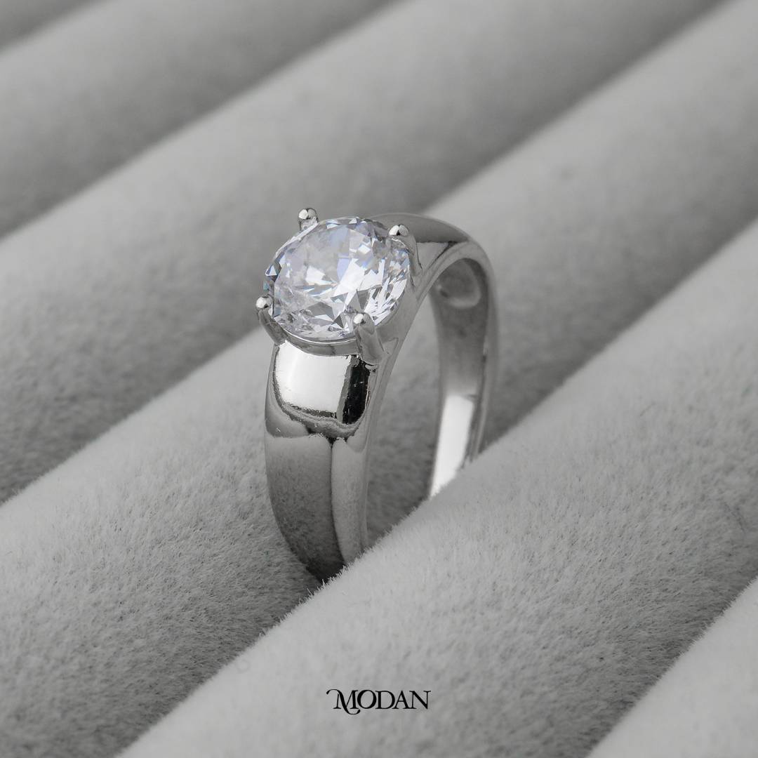 Chungky Round Solitaire Wedding Ring Cincin Bulat Rangka Tebal Hypoallergenic Gold Plated
