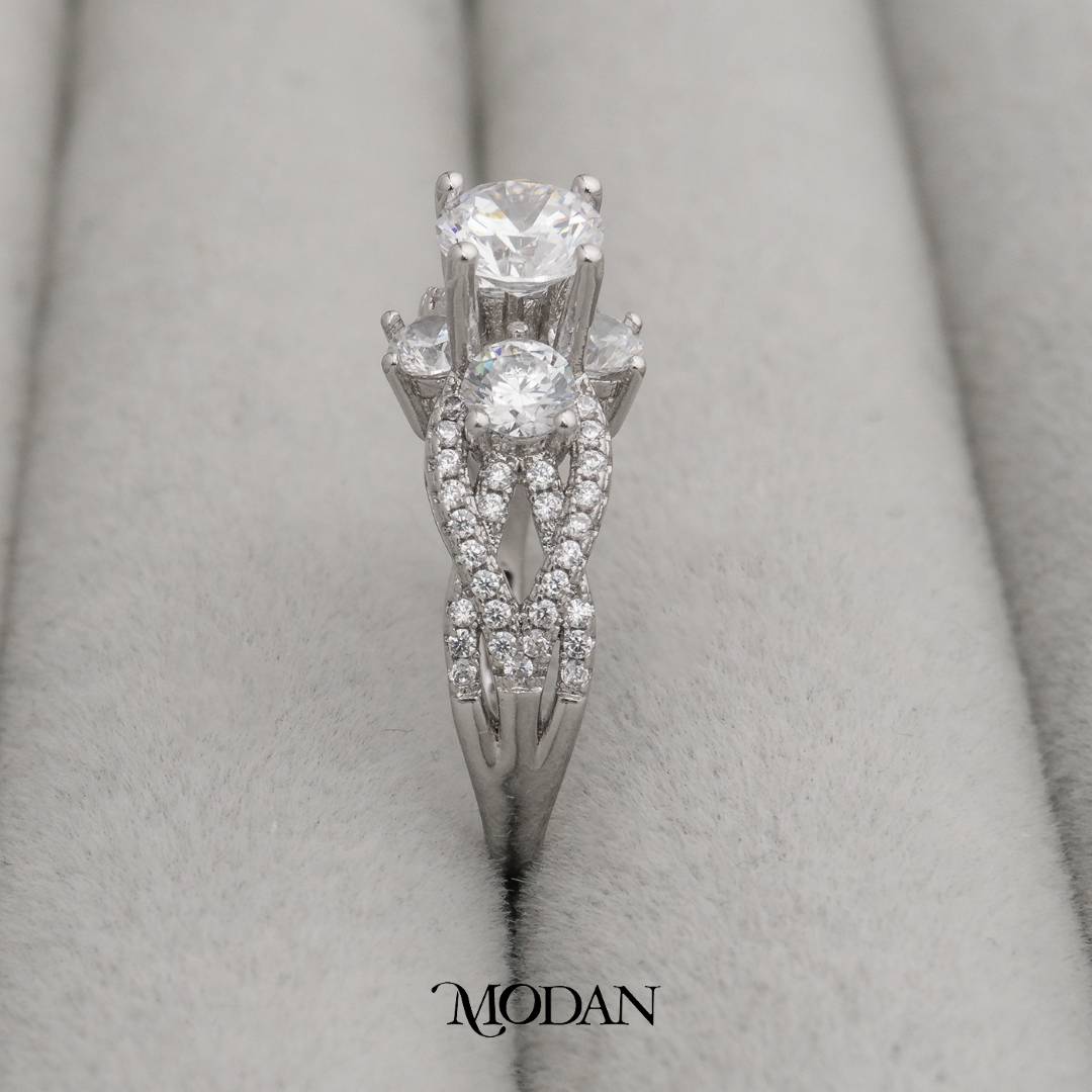 Classic Braided Pave Ring Cincin Klasik Model Anyaman Hypoallergenic Gold Plated
