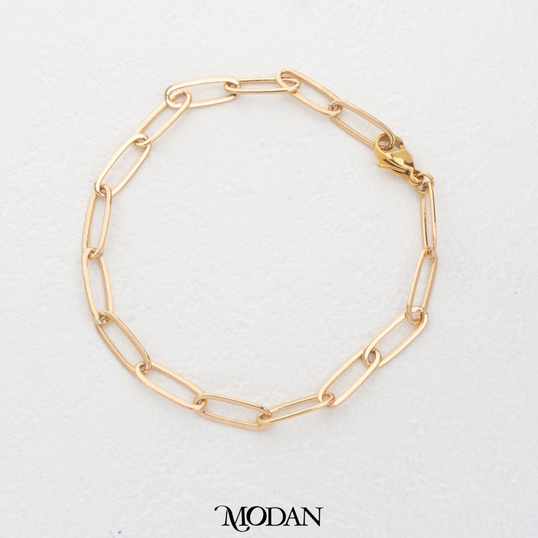 Oval Paperclip Unfinished Gold Bracelet DIY Gelang Paperclip Oval Hypoallergenic Gold Filled