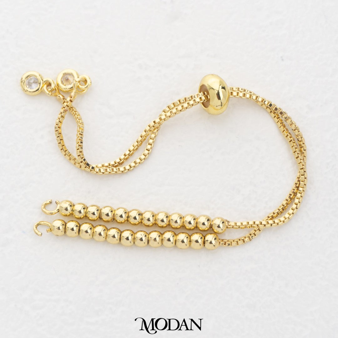 Buble Box Chain Unfinished Adjustable Gold Bracelet DIY Gelang Serut Gelembung Hypoallergenic Gold Filled