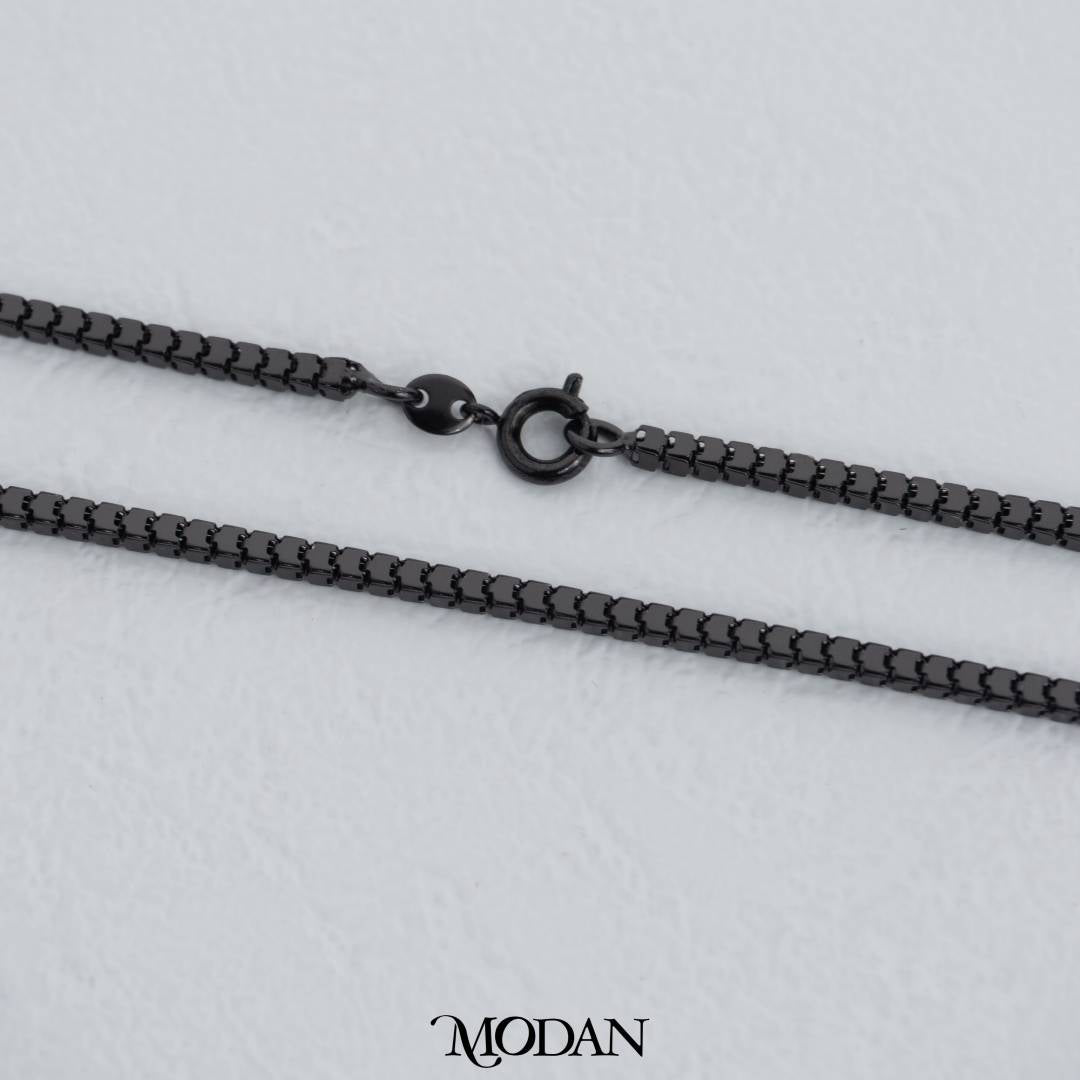 Unisex Black Box Chain DIY Chain Rantai Kalung Pria Wanita Hypoallergenic Stainless Steel