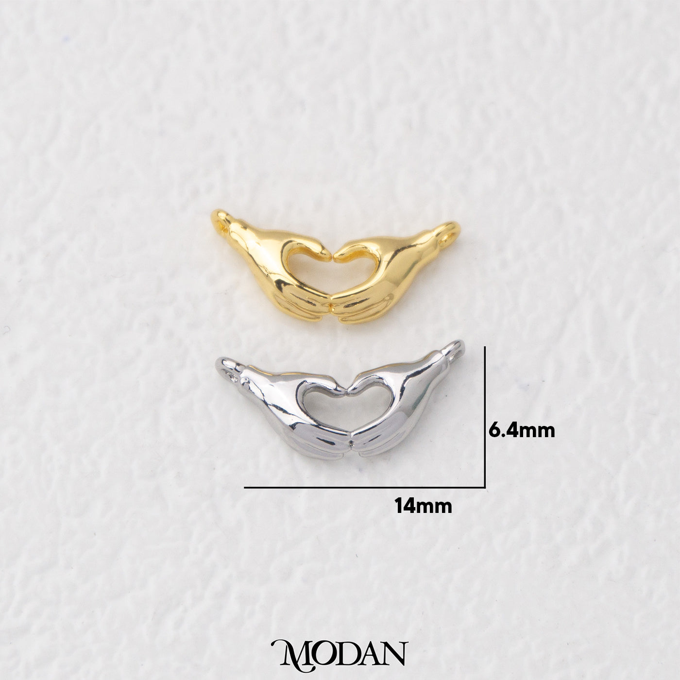 Mini Join Hands Love Sign DIY Connector Liontin Cinta Hypoallergenic Gold Filled