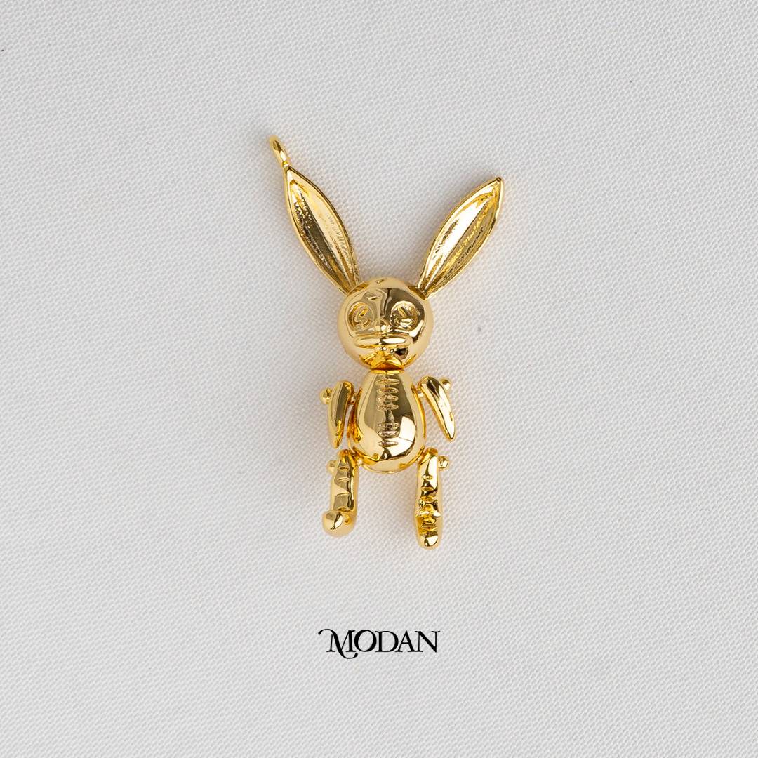 Jackrabbit Animal DIY Charm Liontin Kelinci Hypoallergenic Gold Plated
