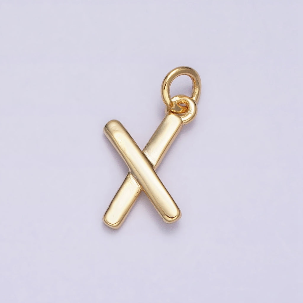 Tiny "X" Initial Alphabet Charm DIY Charm Liontin Inisial Huruf X Kecil Hypoallergenic Gold Filled