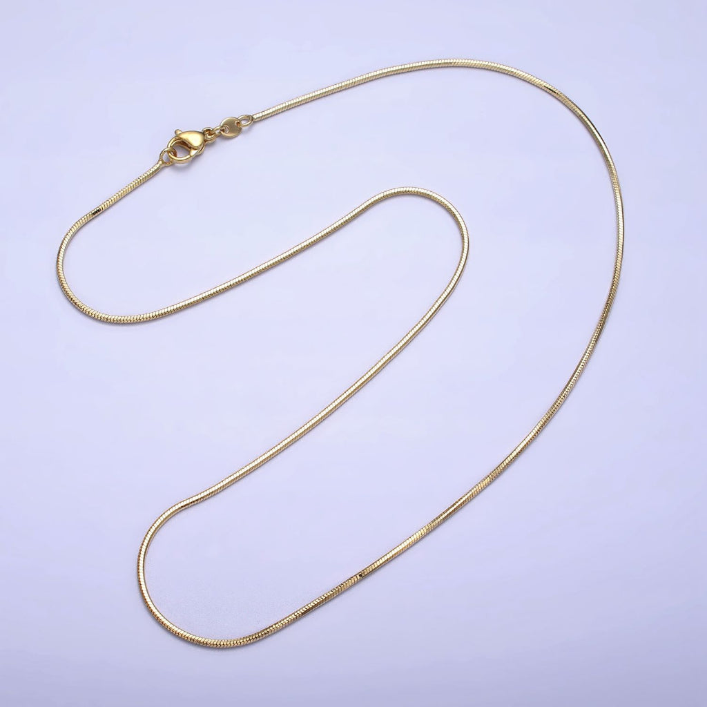 Snake Herringbone Necklace Slim Chain 45cm Rantai Kalung Hypoallergenic Gold Plated