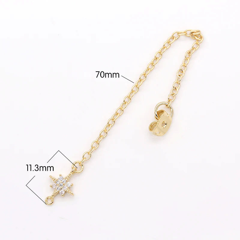 (1pcs) Starburst Long Earing Back Stoppers DIY Earrings Closure Belakang Anting Drop Kupu-Kupu Hypoallergenic Gold Filled
