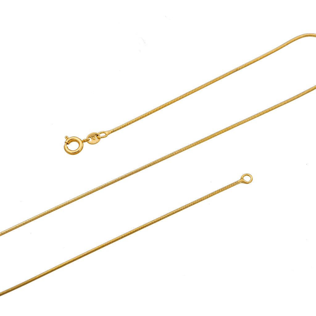 Golden Snake Herringbone Necklace Chain 60cm Rantai Kalung Hypoallergenic Gold Plated
