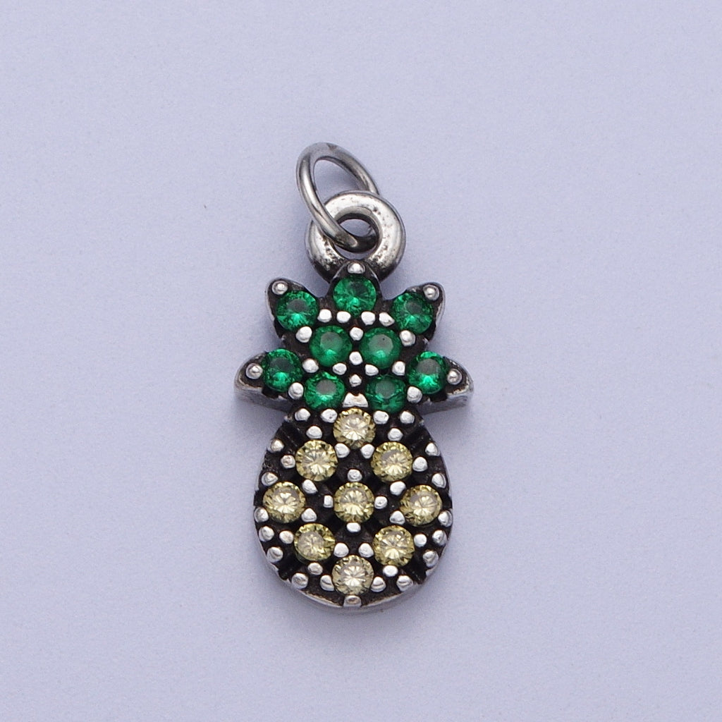 Cute Mini Tropical Pineapple DIY Charm Liontin Buah Nanas Hypoallergenic Gold Filled