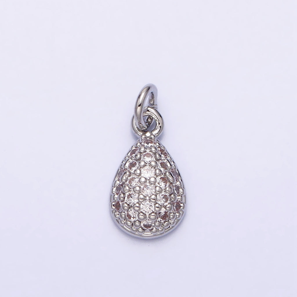 Mini Teardrop Pear Micro Paved DIY Charm Liontin Tetes Air Mata Berlian Pasir Hypoallergenic Gold Plated
