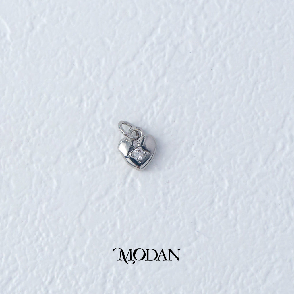 Simple Mini Heart Charm DIY Charm Liontin Hati Berlian Kecil Hypoallergenic Gold Filled