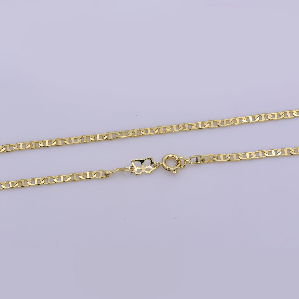 Plain Mariner Chain Necklace Daily Wear Necklace Rantai Kalung Hypoallergenic Gold Filled