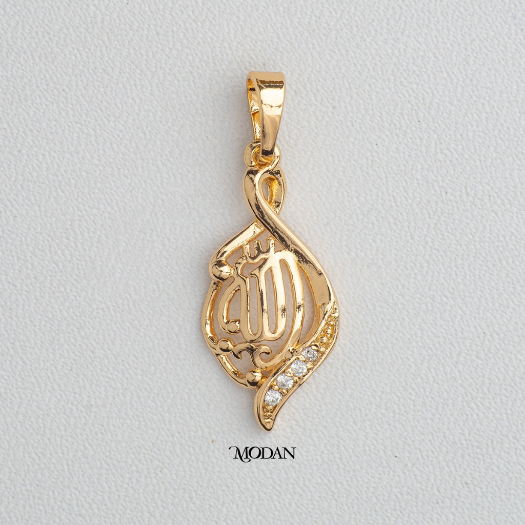 Elegant Muslim Lafadz Pendant DIY Pendant Liontin Kalung Islami Hypoallergenic Gold Plated