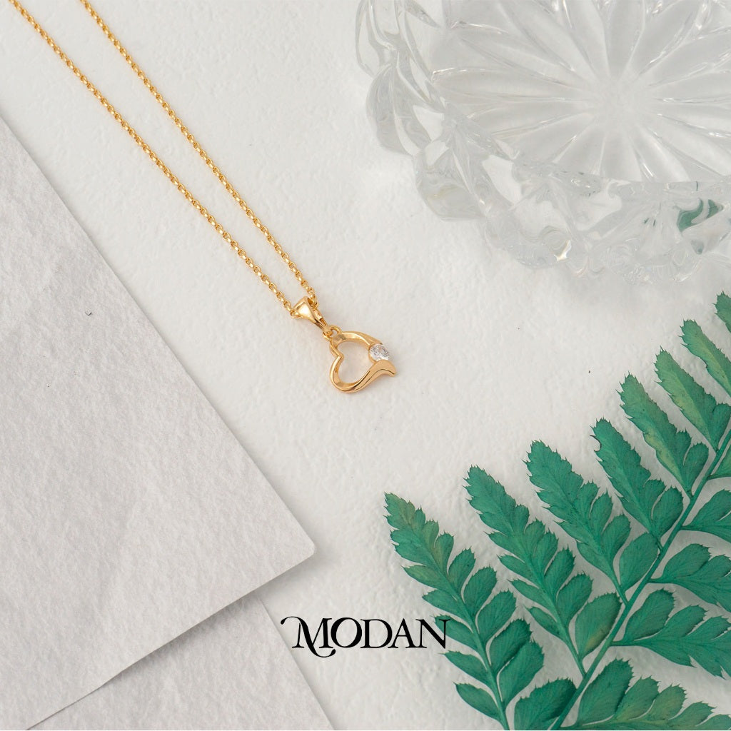 Rosegold Love Heart Cubic Zirconia Pendant DIY Pendant Liontin Hati Cinta Berlian Hypoallergenic Gold Plated