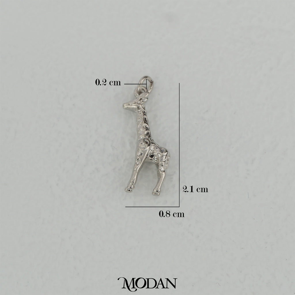 Plain Textured Giraffe Charm DIY Charm Liontin Jerapah Hypoallergenic Gold Filled