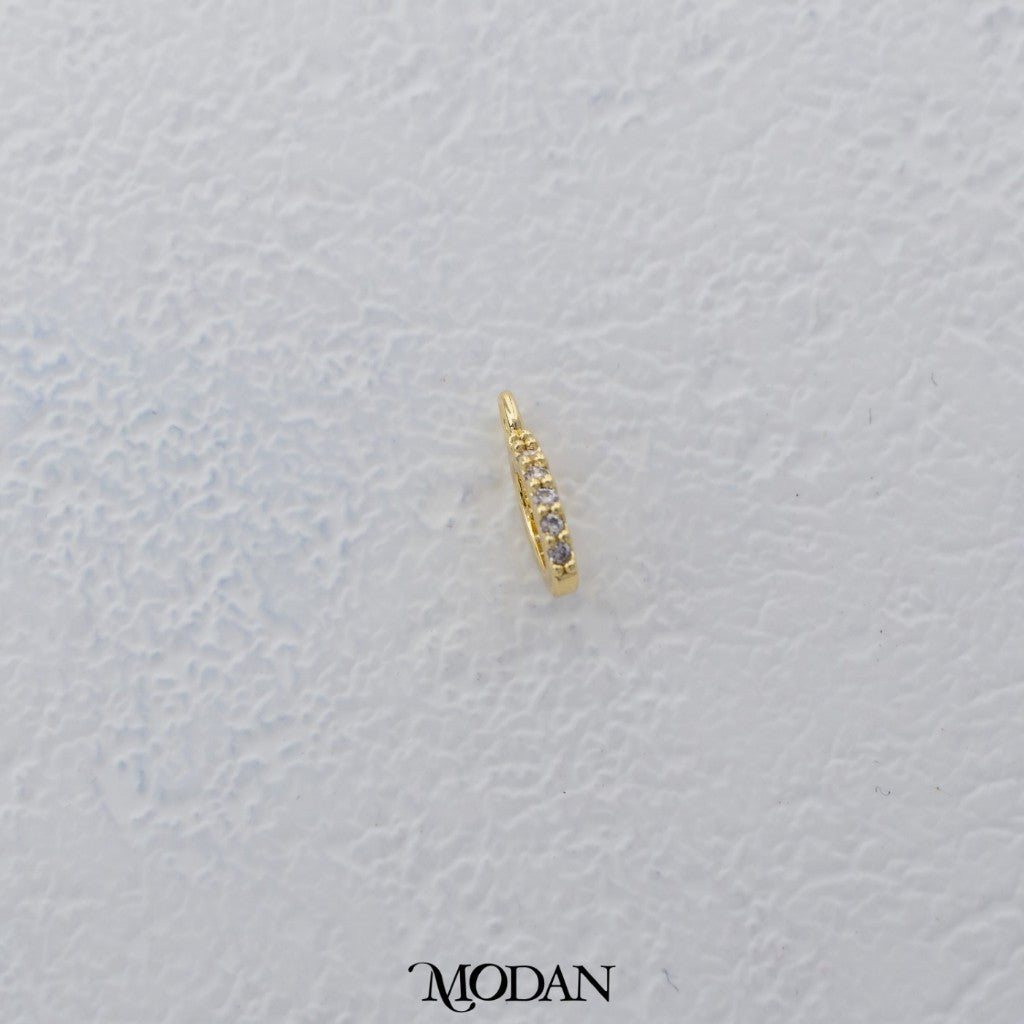 Mini Oval Zirconia Charm DIY Charm Liontin Oval Hypoallergenic Gold Plated