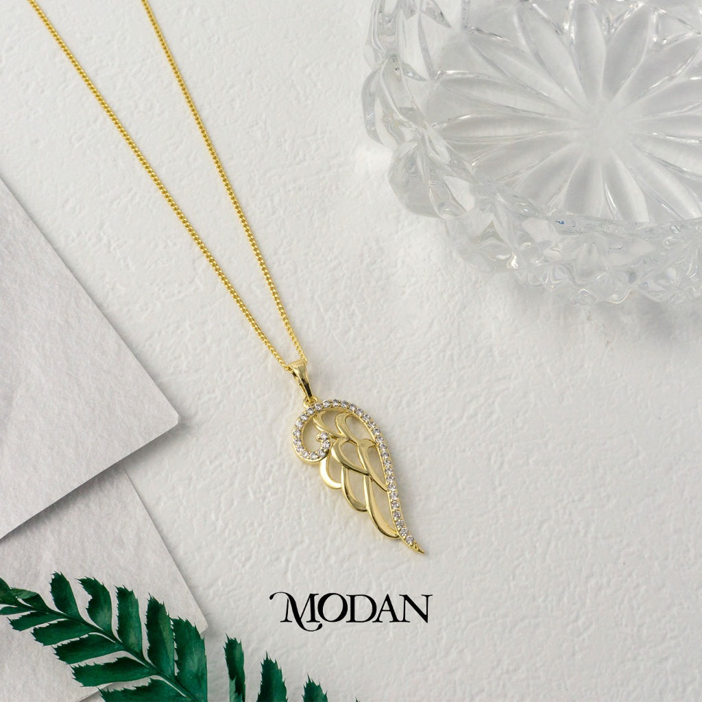 Half Angel Wings Micro Paved Pendant DIY Pendant Liontin Sayap Malaikat Hypoallergenic Gold Plated