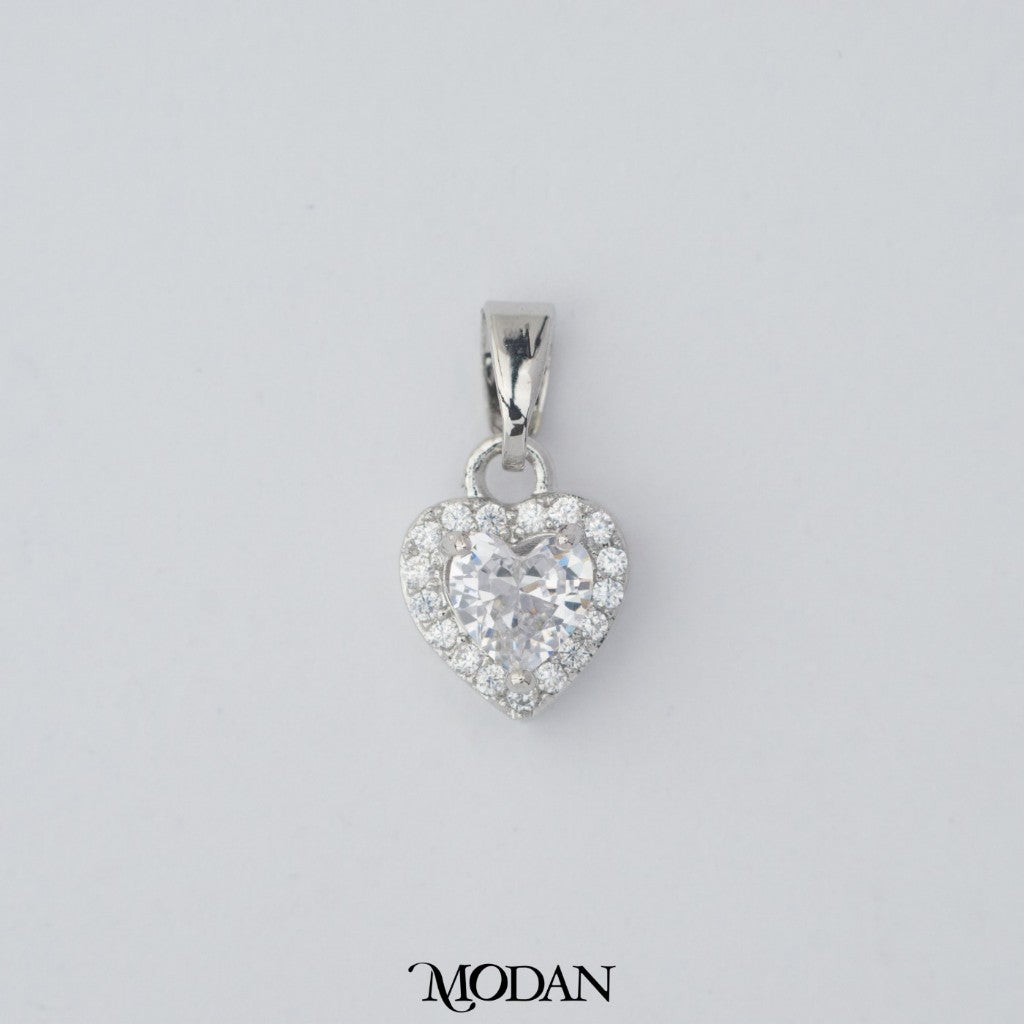 Pink and Clear Heart Pendant DIY Pendant Liontin Hati Hypoallergenic Gold Filled