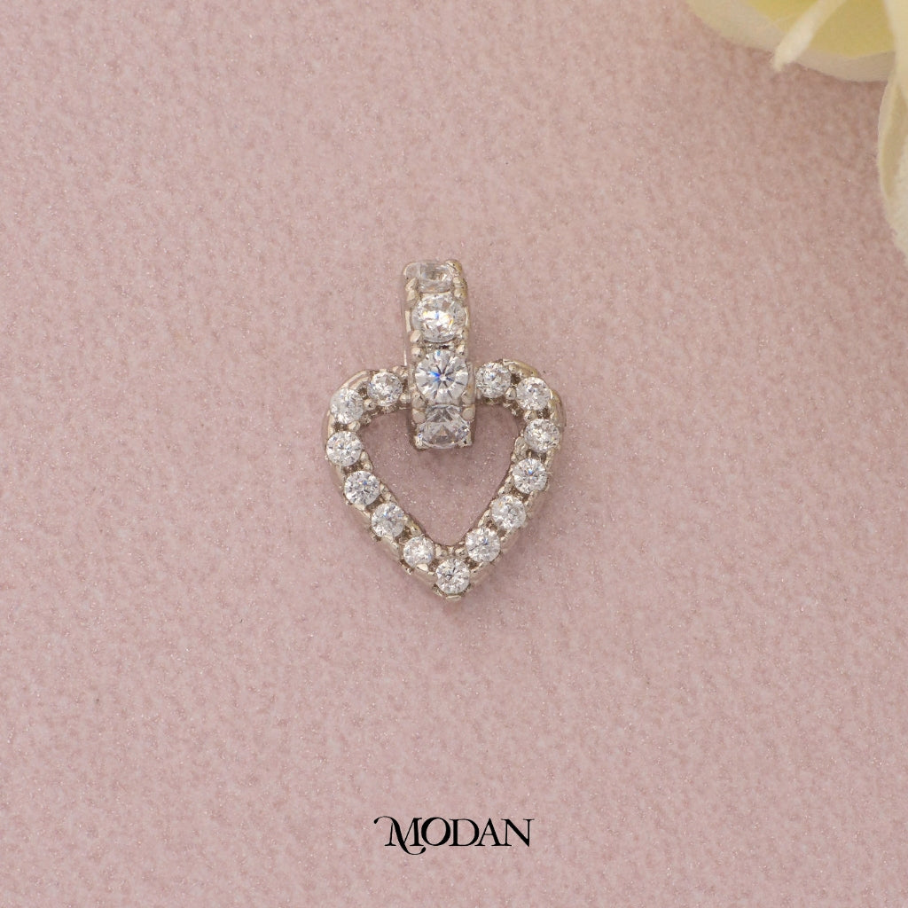 Mini Heart Open Pendant DIY Pendant Liontin Hati Berlian Hypoallergenic Gold Plated