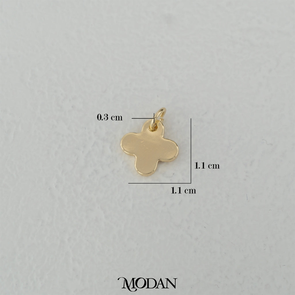 Plain Golden Clover Charm Charm DIY Charm Liontin Bunga Kecil Hypoallergenic Gold Filled