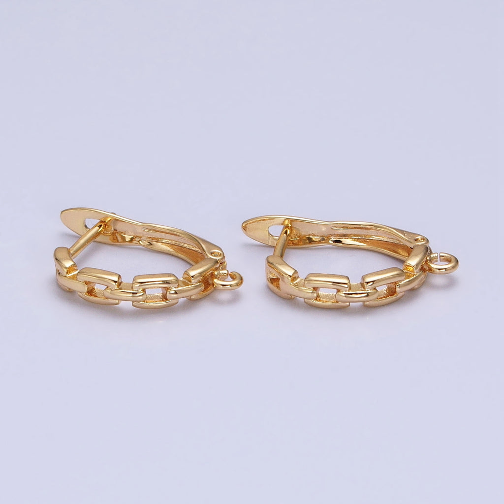 Cable Chain English Lock Half Earrings DIY Earrings Findings Pengait Anting Rantai Polos Unfinished Hypoallergenic Gold Plated