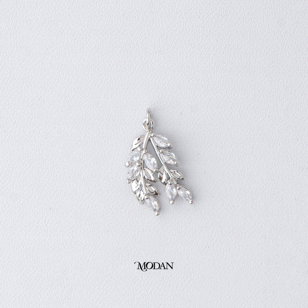 Elegant Marquise Leaf Pendant DIY Liontin Daun Pesta Hypoallergenic Gold Plated