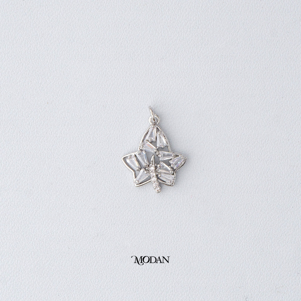 Cluster Maple Baguette Leaf Pendant DIY Liontin Daun Pesta Hypoallergenic Gold Plated