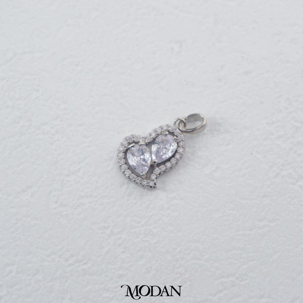 Pink/Clear Zirconia Micro Paved Heart Love Pendant DIY Pendant Liontin Bandul Kalung Berlian Merah Muda/Bening Hypoallergenic Gold Plated