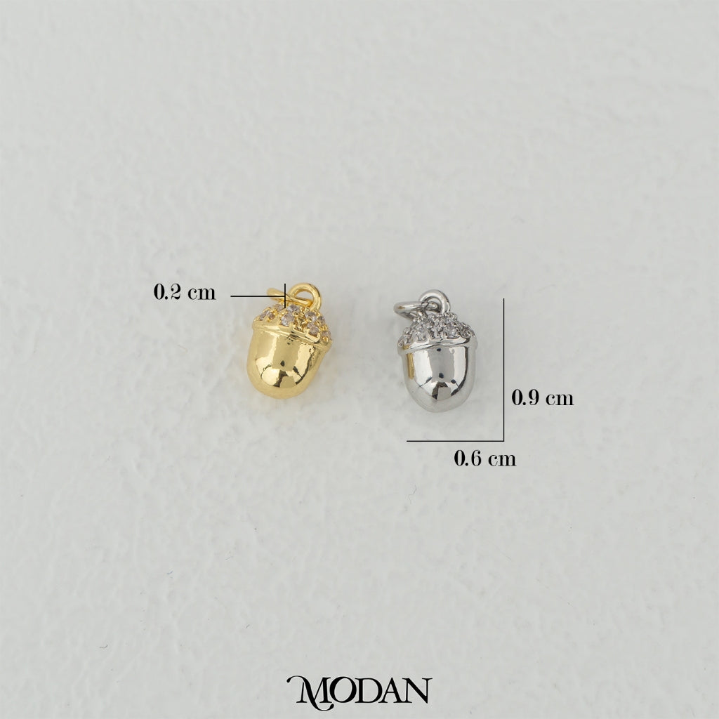 Mini Peanuts Charm DIY Charm Liontin Bentuk Kacang Hypoallergenic Gold Filled