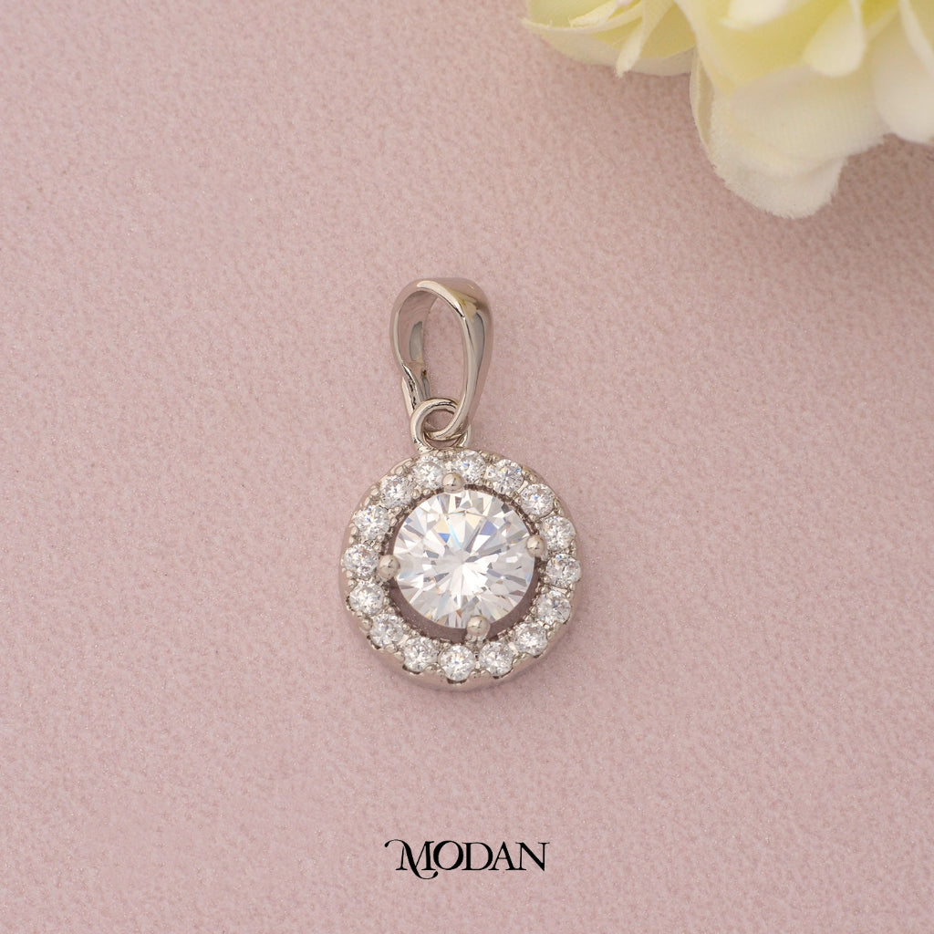 18mm Round Bezel Sparkling Pendant DIY Pendant Liontin Pesta Mata Satu Hypoallergenic Gold Plated