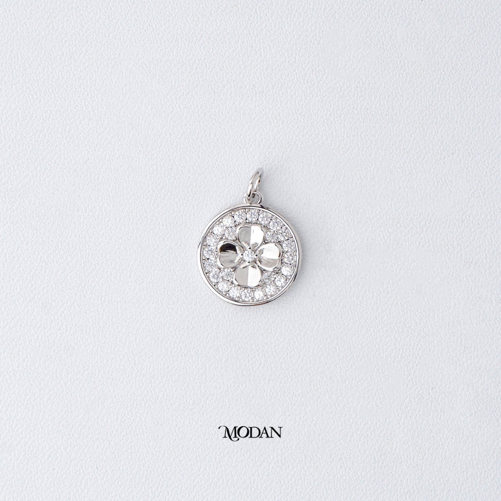 Embossed Flower Coin Pendant DIY Pendant Liontin Koin Bunga Hypoallergenic Gold Filled