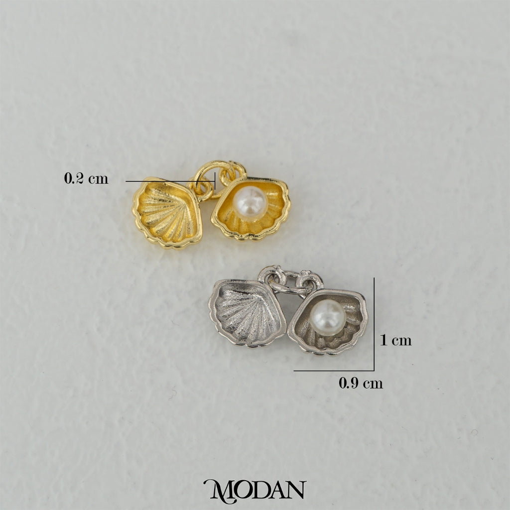 Beach Style Mini Ocean Clam Shell Charm DIY Charm Liontin Cangkang Kerang Mutiara Hypoallergenic Gold Filled