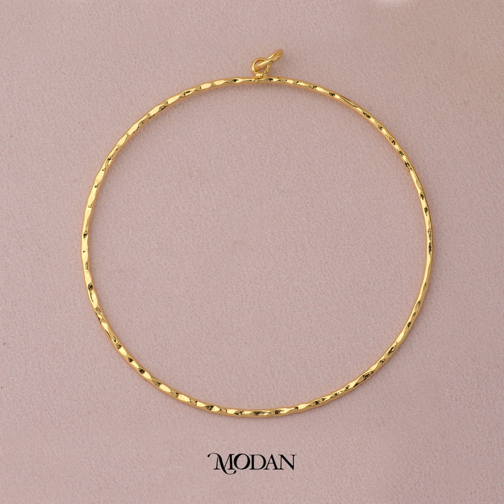 Large Plain Golden Round Pendant DIY Liontin Bulat Besar Hypoallergenic Gold Plated