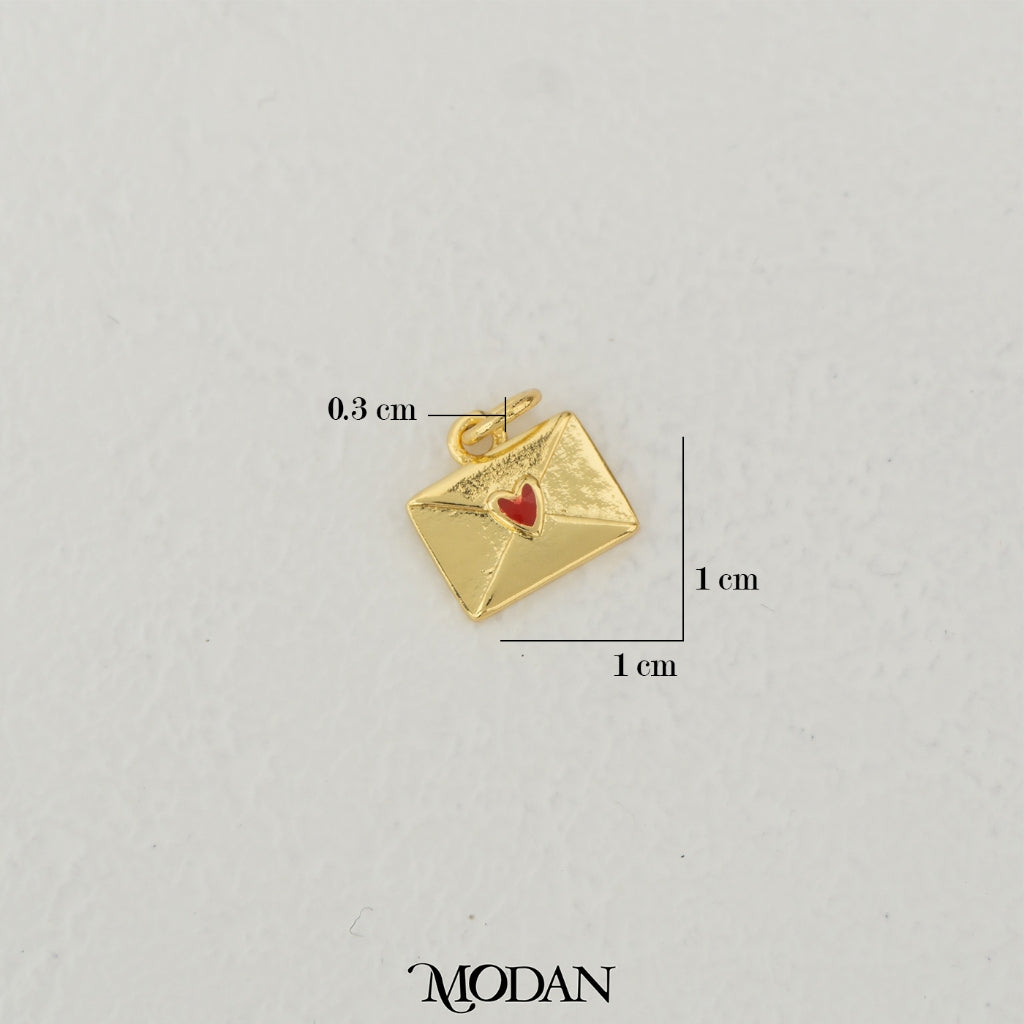 Mini Envelope Love Letter Charm DIY Charm Liontin Amplop Surat Cinta Hypoallergenic Gold Filled